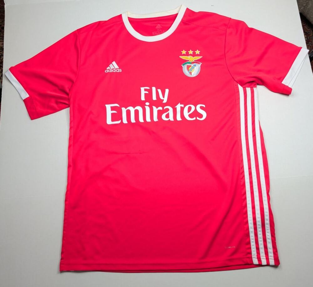 Red Adidas S L Benfica 2019/20 Home Jersey White Crewneck Fly Emirates XL